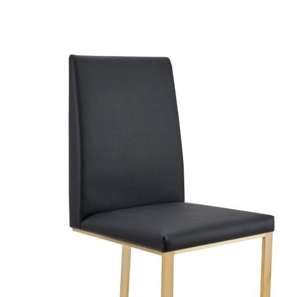 Modrest Frankie - Modern Dark Grey Vegan Leather + Antique Brass Dining Chair - Image 3