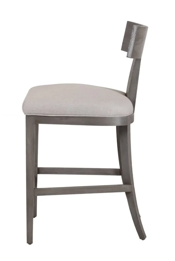 Modrest Fabien - Mid-Century Modern Beige Linen + Grey Wash Counter Chair - Image 2