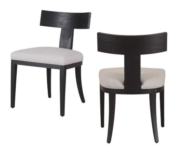 Modrest Fabien - Mid-Century Modern Beige Linen + Black Walnut Dining Chair (Set of 2) - Image 5