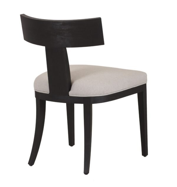 Modrest Fabien - Mid-Century Modern Beige Linen + Black Walnut Dining Chair (Set of 2) - Image 3