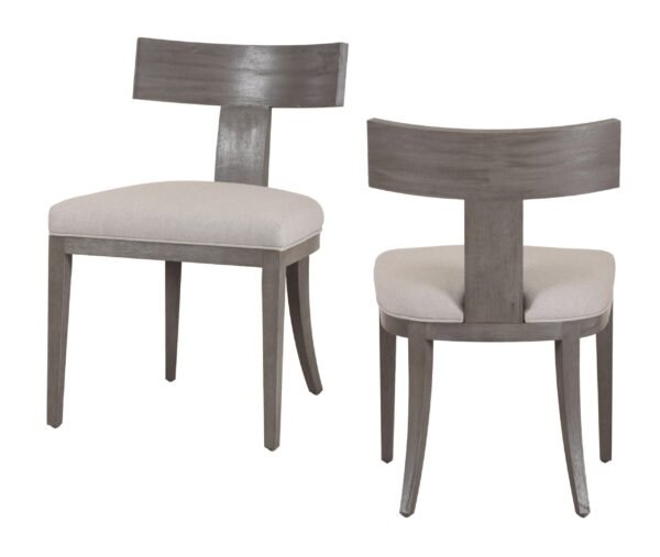 Modrest Fabien - Mid-Century Modern Beige Linen + Grey Wash Dining Chair (Set of 2) - Image 5