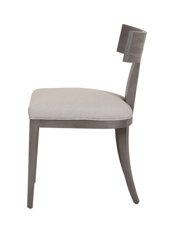 Modrest Fabien - Mid-Century Modern Beige Linen + Grey Wash Dining Chair (Set of 2) - Image 2