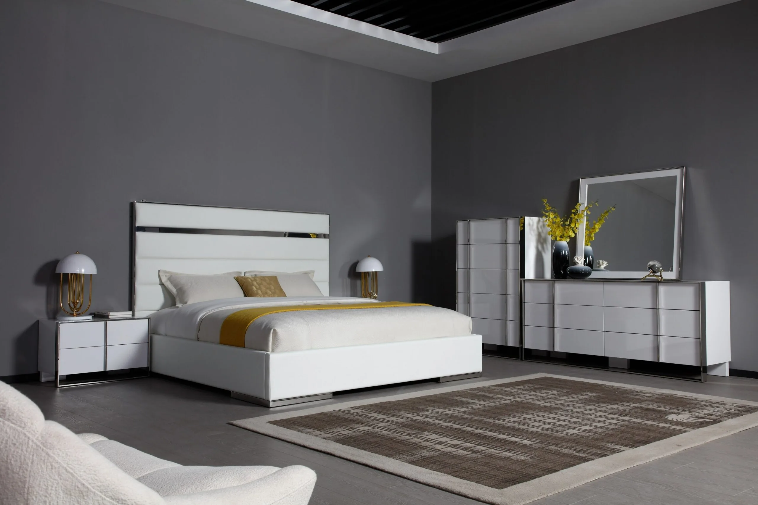81530 81531 bd a002 cartier bedroom set white stainless scaled - Bedroom Furniture Mexico