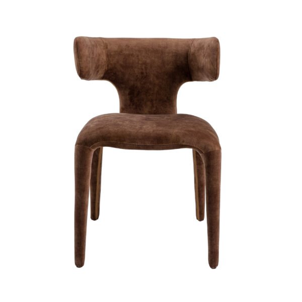 Modrest Saehee - Modern Camel Velvet Fabric Dining Chair - Image 2