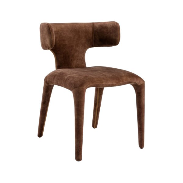 Modrest Saehee - Modern Camel Velvet Fabric Dining Chair - Image 3