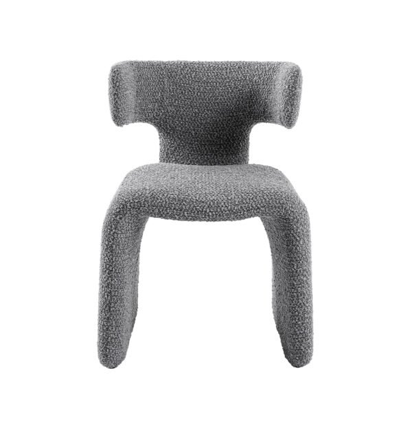 Modrest Bergman - Modern Light Grey Fabric Dining Chair - Image 3