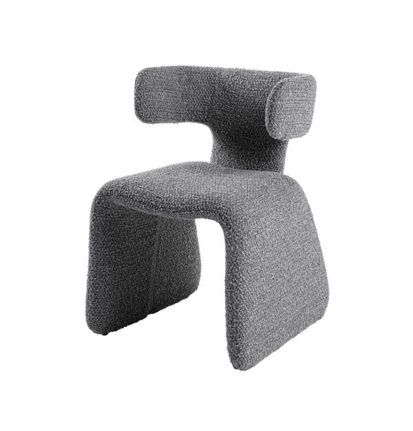 Modrest Bergman - Modern Light Grey Fabric Dining Chair - Image 4