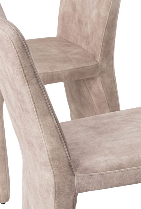 Modrest Ditka - Modern Beige Velvet Dining Chair (Set of 2) - Image 3