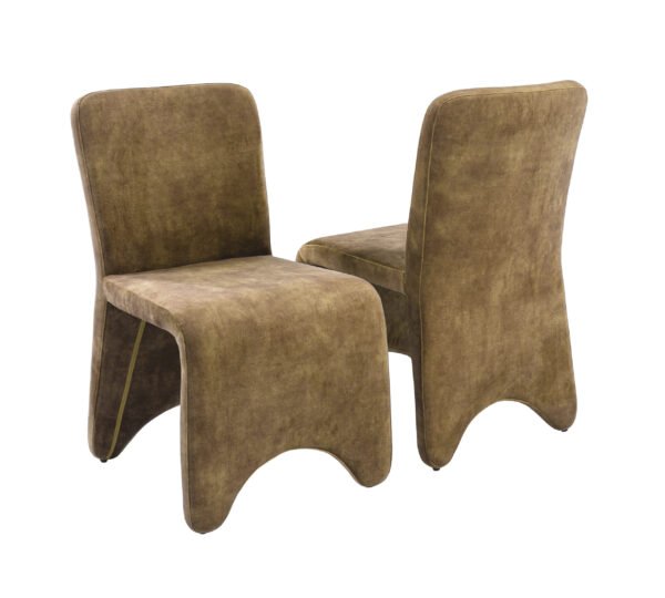 Modrest Ditka - Modern Camel Velvet Dining Chair (Set of 2) - Image 3