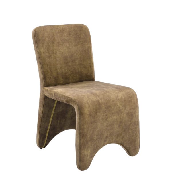 Modrest Ditka - Modern Camel Velvet Dining Chair (Set of 2) - Image 5