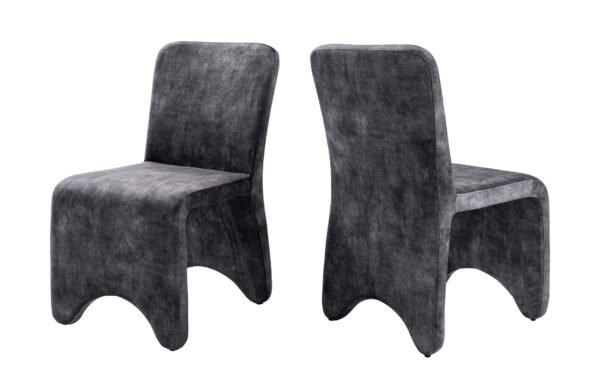 Modrest Ditka - Modern Grey Velvet Dining Chair (Set of 2) - Image 4