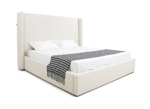 Modrest Byrne - Modern Off White Fabric Bed - Image 5