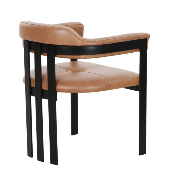 Modrest Hazen - Modern Camel Leather + Black Iron Dining Chair - Image 2