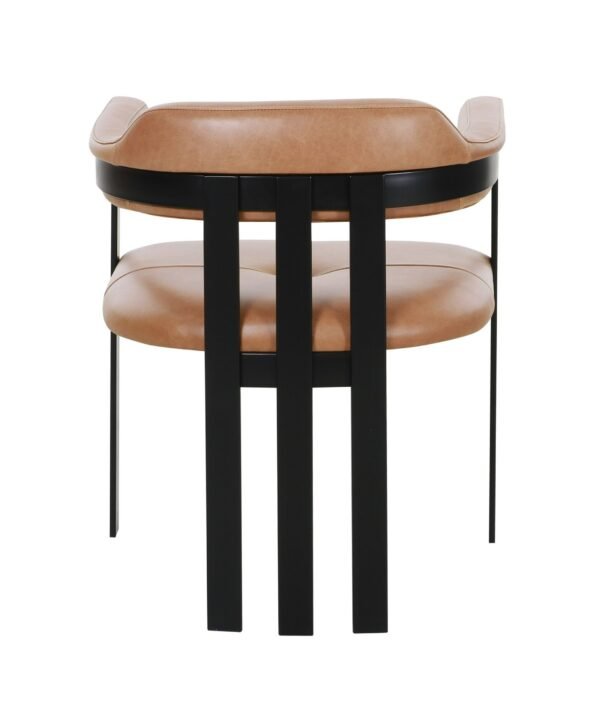 Modrest Hazen - Modern Camel Leather + Black Iron Dining Chair - Image 3