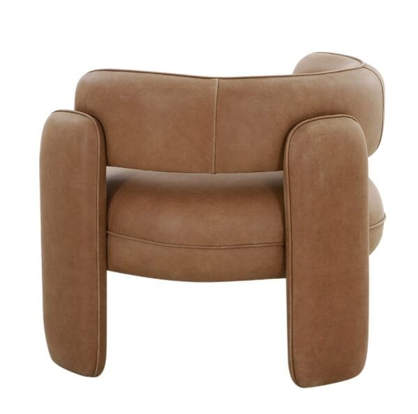 Modrest Tioga - Modern Brown Leather Accent Chair - Image 2