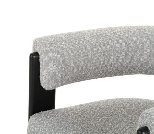 Modrest Kenmare - Modern Light Grey Fabric + Black Dining Chair - Image 5