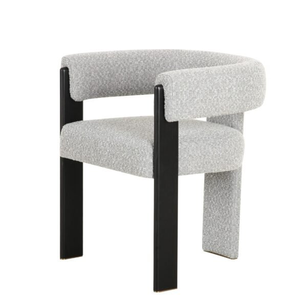 Modrest Kenmare - Modern Light Grey Fabric + Black Dining Chair