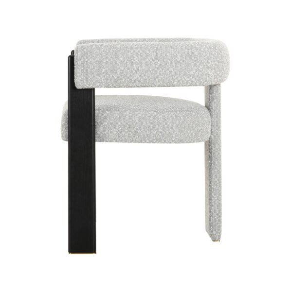 Modrest Kenmare - Modern Light Grey Fabric + Black Dining Chair - Image 2