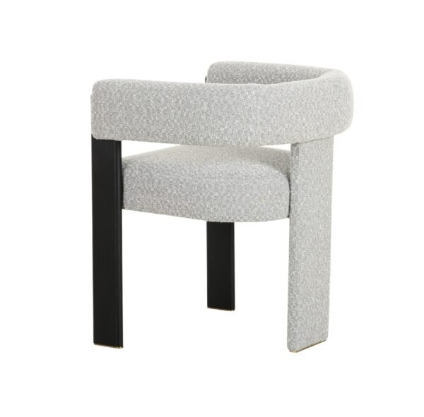 Modrest Kenmare - Modern Light Grey Fabric + Black Dining Chair - Image 3