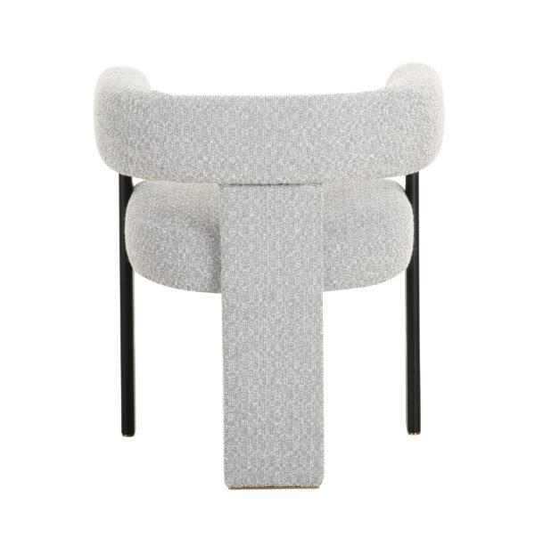 Modrest Kenmare - Modern Light Grey Fabric + Black Dining Chair - Image 4