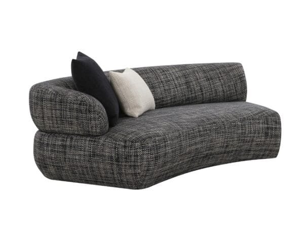 Divani Casa Lakota - Modern Dark Grey Fabric Curved Sectional Sofa - Image 2
