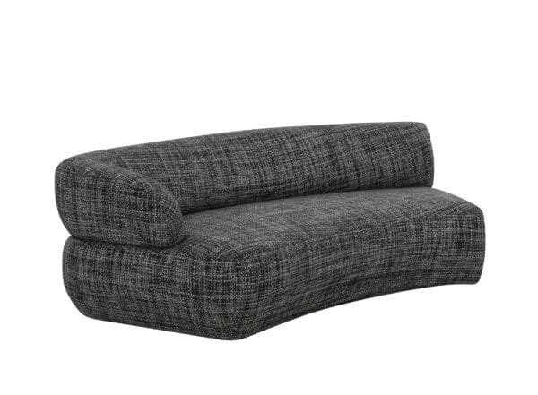Divani Casa Lakota - Modern Dark Grey Fabric Curved Sectional Sofa - Image 3