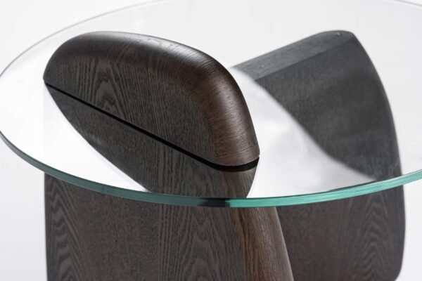 Modrest Buxton - Mid-Century Modern Glass + Dark Walnut End Table - Image 4