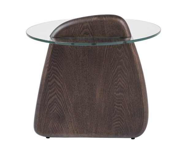 Modrest Buxton - Mid-Century Modern Glass + Dark Walnut End Table - Image 3