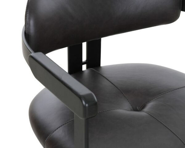 Modrst Aneta - Modern Dark Brown Leather + Black Dining Chair - Image 2