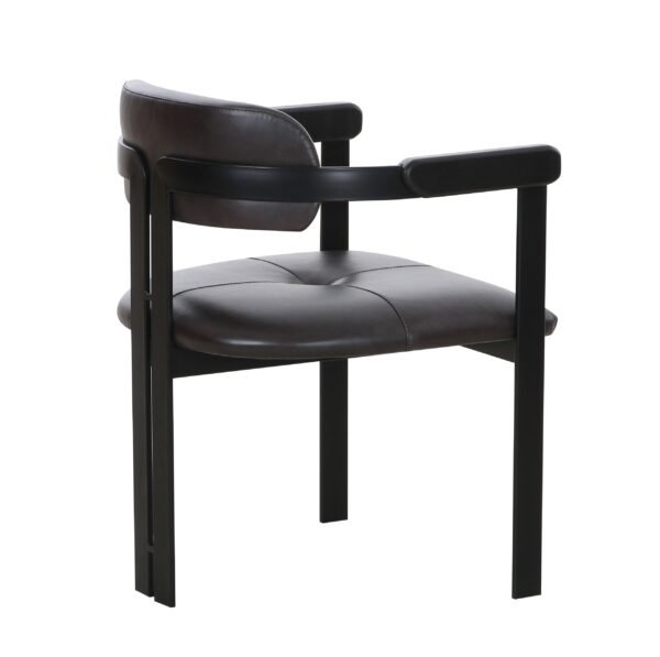 Modrst Aneta - Modern Dark Brown Leather + Black Dining Chair - Image 3