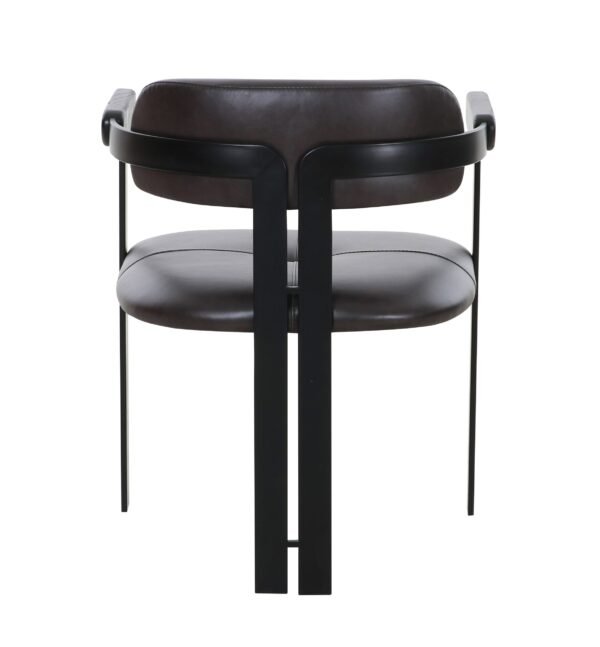 Modrst Aneta - Modern Dark Brown Leather + Black Dining Chair - Image 4