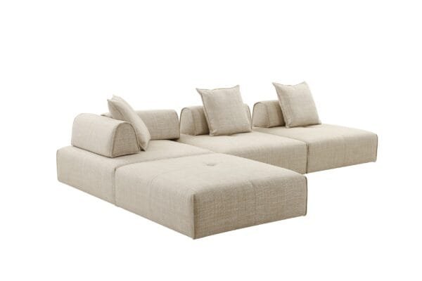 Divani Casa Mondo - Modern 4 Seat Modular Beige Fabric Sectional - Image 3