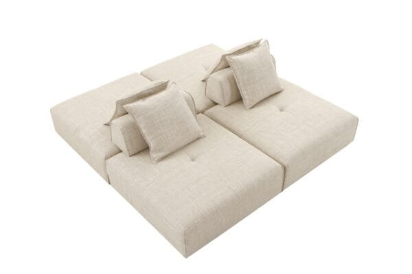 Divani Casa Mondo - Modern 4 Seat Modular Beige Fabric Sectional - Image 5