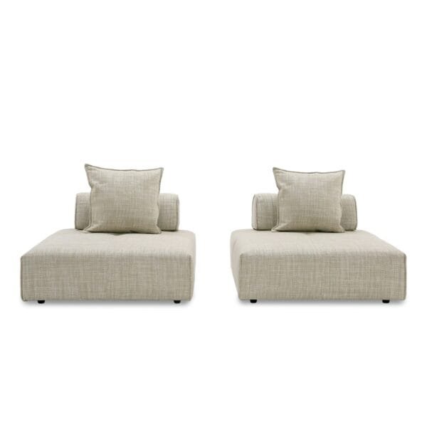 Divani Casa Mondo - Modern 2 Seat Modular Beige Fabric Sectional - Image 2