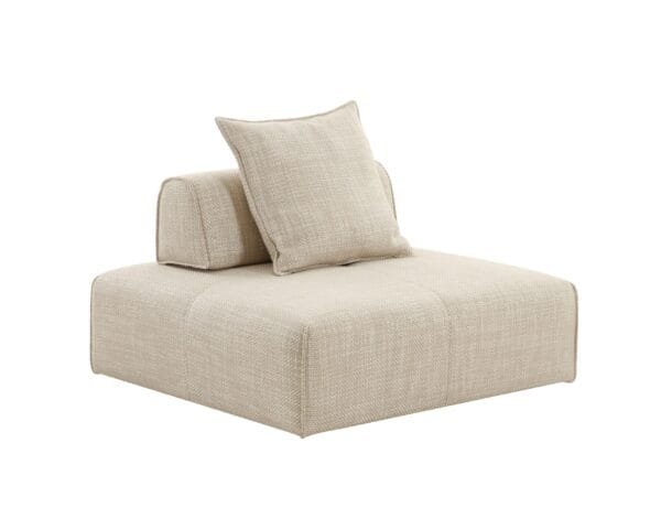Divani Casa Mondo - Modern 2 Seat Modular Beige Fabric Sectional - Image 3