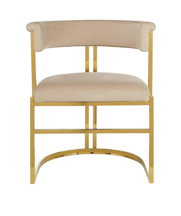 Modrest Munith - Modern Beige Velvet + Gold Dining Chair