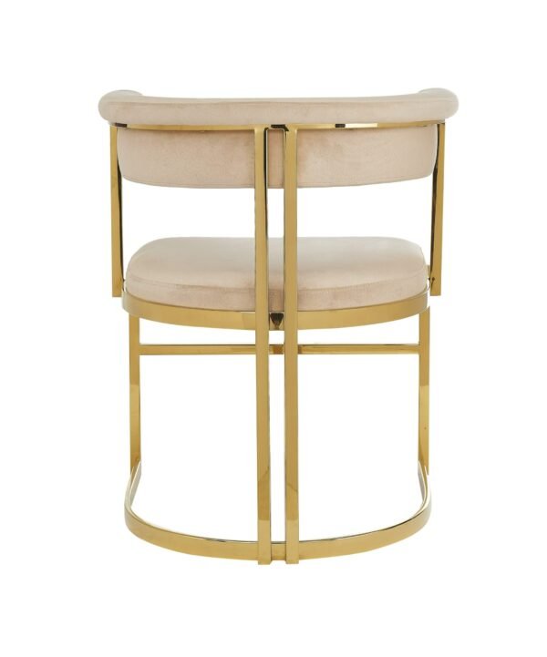 Modrest Munith - Modern Beige Velvet + Gold Dining Chair - Image 4