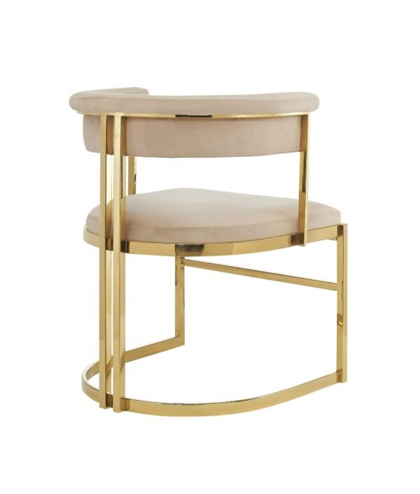 Modrest Munith - Modern Beige Velvet + Gold Dining Chair - Image 3