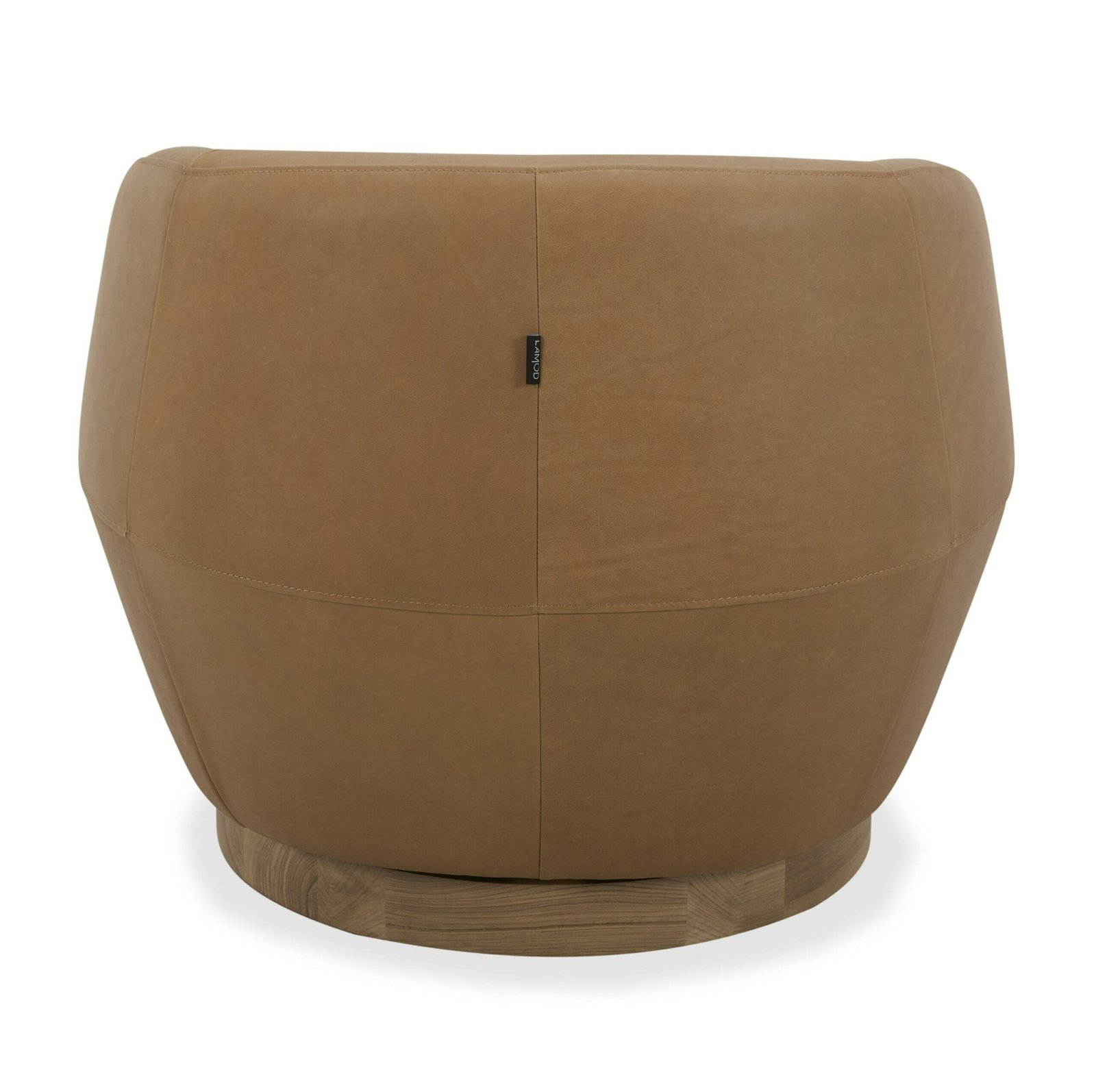 Divani Casa Agatha - Modern Tan Leather Swivel Accent Chair - Image 3