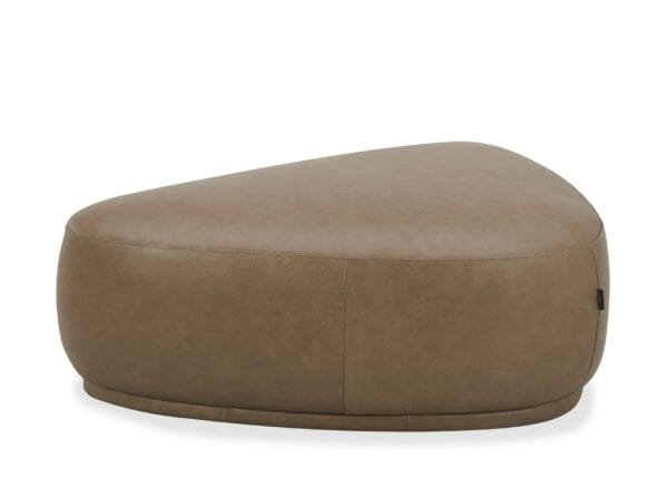 Divani Casa Kinsey - Modern Tan Leather Large River Rock Ottoman - Image 2