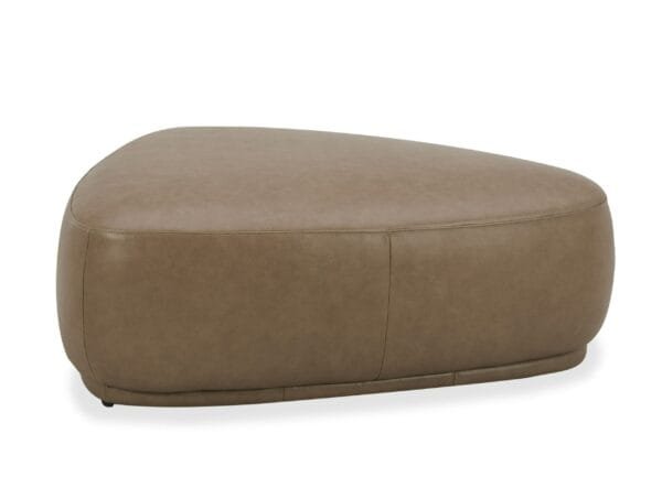Divani Casa Kinsey - Modern Tan Leather Large River Rock Ottoman - Image 3