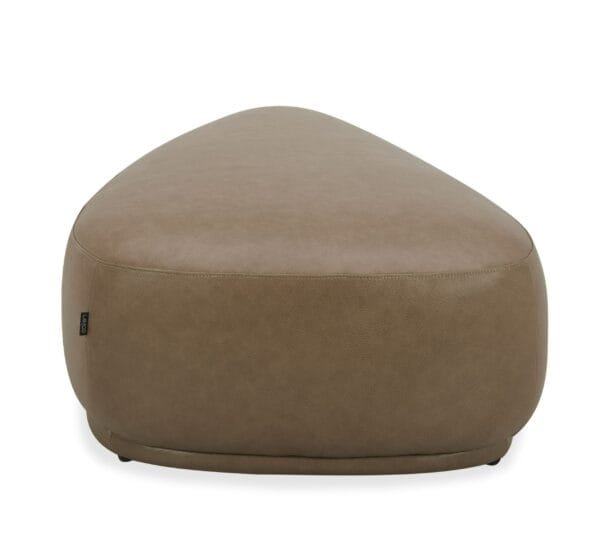 Divani Casa Kinsey - Modern Tan Leather Large River Rock Ottoman - Image 4