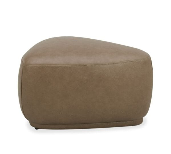 Divani Casa Kinsey - Modern Tan Leather Small River Rock Ottoman - Image 2