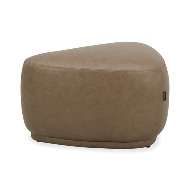 Divani Casa Kinsey - Modern Tan Leather Small River Rock Ottoman - Image 4