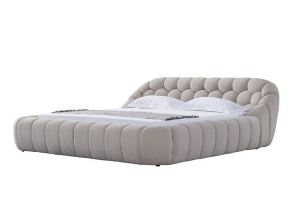 Divani Casa Yolonda - Modern Beige Fabric Bed