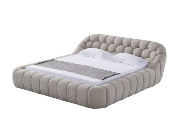 Divani Casa Yolonda - Modern Beige Fabric Bed - Image 2
