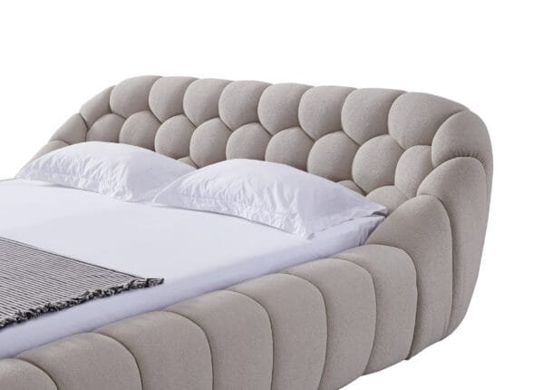 Divani Casa Yolonda - Modern Beige Fabric Bed - Image 4
