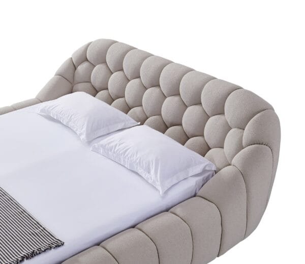 Divani Casa Yolonda - Modern Beige Fabric Bed - Image 5