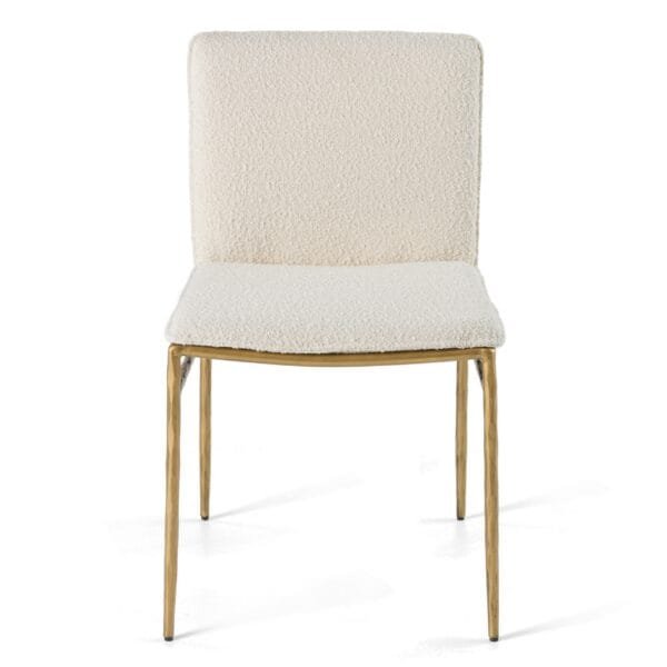 Modrest Atlanta - Modern Off-White Fabric & Brass Dining Chair - Image 2