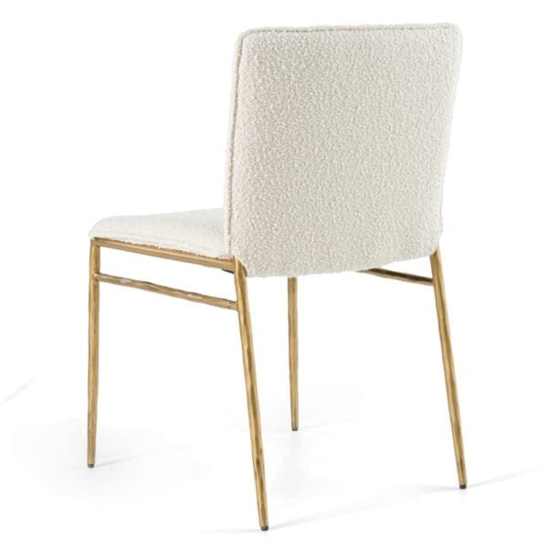 Modrest Atlanta - Modern Off-White Fabric & Brass Dining Chair - Image 4